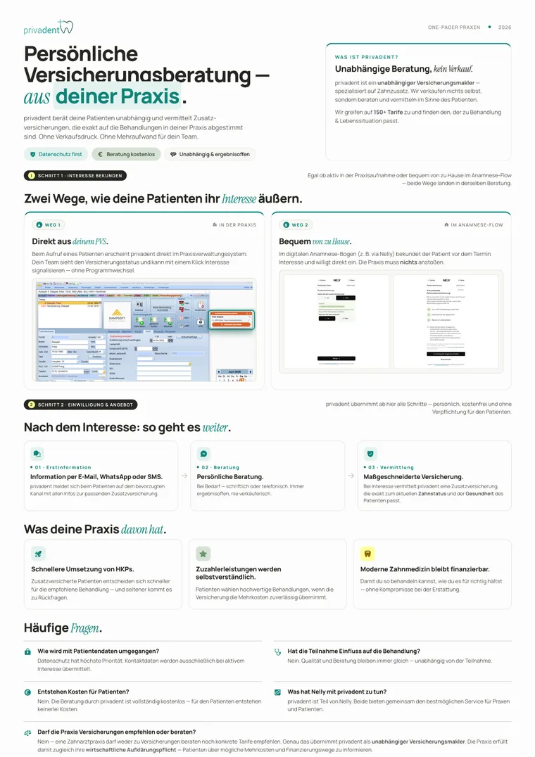 Vorschau: erste Seite von One-Pager für Praxen
